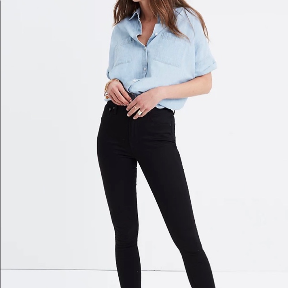 Madewell 9” high rise skinnies in black